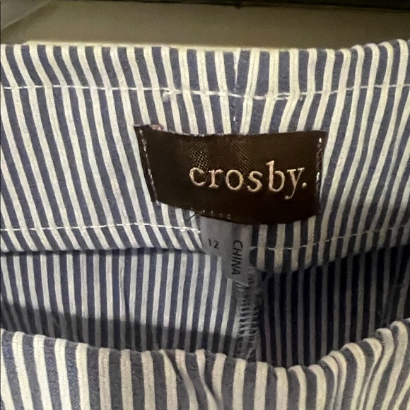 Crosby Women's Blue Striped Pants - Picture 2 of 3